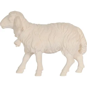 Vánoční dekorace Ornatis Ovce se zvonem Provedení: Přírodní bez malování, Velikost stojících figur dospělých postav: 8 cm Dřevěná vyřezávaná soška ovce