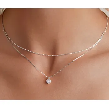 Náhrdelník For Silver Dvojitý náhrdelník se zirkonem - Stříbro 925