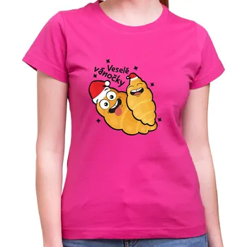 Pánské tričko Tričko - Veselé Vánočky, Barva látky ružová, Střih Dámsky, Velikost M