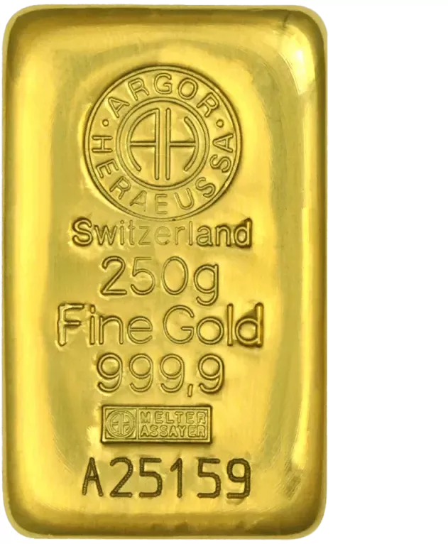 Argor-Heraeus 250g investiční zlatý slitek