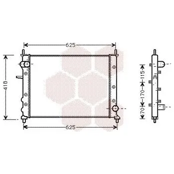 Chladič motoru Chladič, chlazení motoru VAN WEZEL 17002227