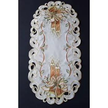 ubrus UBRUS vyšívaný 70 x 34 vánoční Terracotta