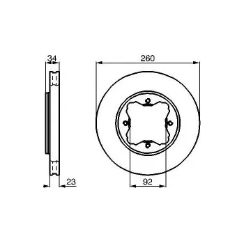 Brzdový kotouč Brzdové kotouče 260 mm Honda ACCORD V (CE, CF_, CD) - BOSCH