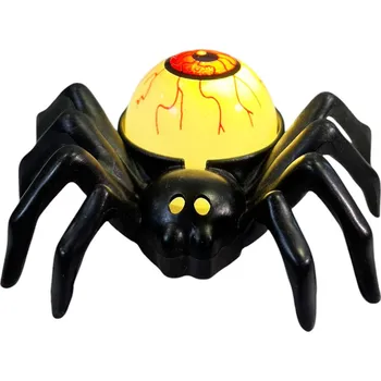 Karnevalový doplněk Svítící pavouk s okem Halloween Barva: Červená
