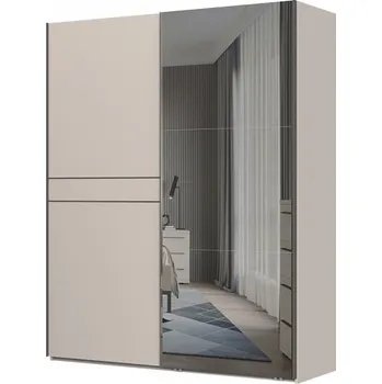 Šatní skříň Posuvná šatní skříň se zrcadlem 180 Baptiste-béžová - základní