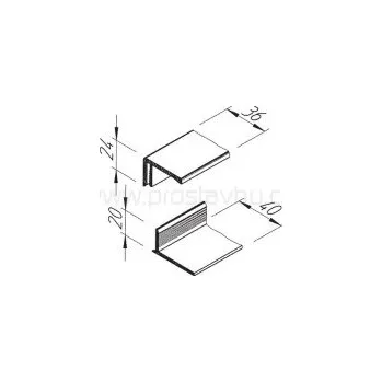 Stavební profil Ukončovací/lemovací U profil 2-dílný Vinylit Decor V2115 - 1002 fólie Ořech (Walnut/Nussbaum) /3 m