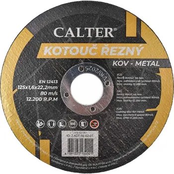 Řezný kotouč RULYT® Řezný kotouč CALTER®, 125 x 1,6 x 22,2 mm