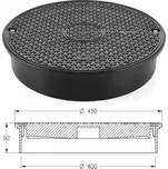 MIDAS Poklop plastový A15 se zátěží do 7,5t (75kN), DN 400 (pouze na hladkou rouru)