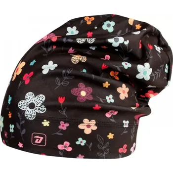 Čepice Flísová čepice Dráče Yetti - vzor 32 - tmavě šedá - kytičky