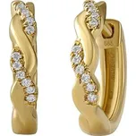 Zlaté náušnice kruhy Kyra ze žlutého zlata s diamanty 0,07 ct