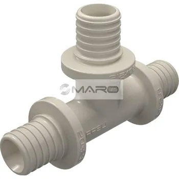 rozdělovač topení KAN-therm ultraLINE T-kus pro axiální lisování 16 x 16 x 16 mm, plast z PPSU, 2566257001