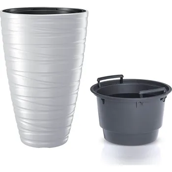 Prosperplast Květináč vysoký s vkladem MAZE 37,5 cm - barva: bílá
