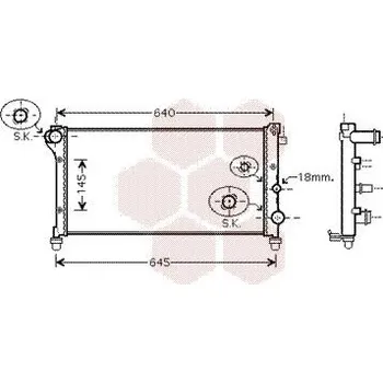 Chladič motoru Chladič, chlazení motoru VAN WEZEL 17002362