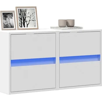 Obývací pokoj vidaXL Nástěnné TV skříňky s LED osvětlením 2 ks 41x31x45 cm [852280] Barva: Bílá