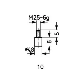 Úhloměr Ocelový měřící nástavec typ 10/4,8 mm käfer 573/10