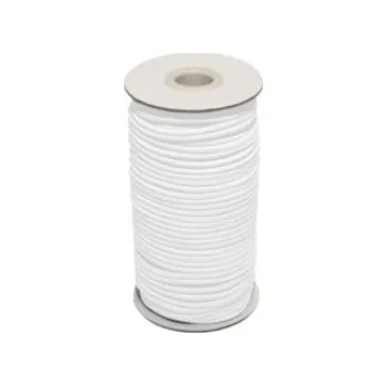 Textilní guma Guma, pruženka kulatá kloboučnická bílá 1mm, 100m cívka, celé balení