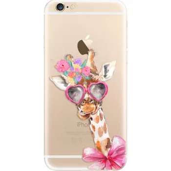 Pouzdro na mobilní telefon Silikonové pouzdro iSaprio - Apple iPhone 6 / Apple iPhone 6S - Lady Giraffe (Odolný silikonový kryt, obal, pouzdro iSaprio - Apple iPhone 6 / Apple iPhone 6S - Lady Giraffe - skvělá ochrana a pružnost, stylový UV potisk, lehkost, tiskne se v České)
