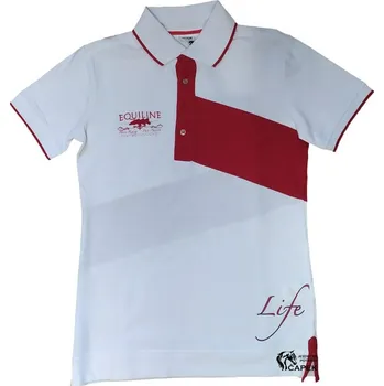 Tričko Equiline -MIGHTY BLUE- - Bílá/Červená - M