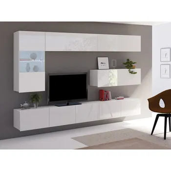 Obývací stěna GAB Obývací stěna LORONA 4, Bílá 255 cm