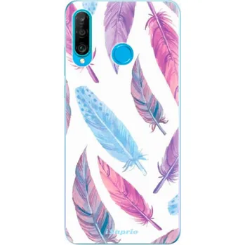 Pouzdro na mobilní telefon Silikonové pouzdro iSaprio - Huawei P30 Lite - Fialová Velká Pírka 10 (Odolný silikonový kryt, obal, pouzdro iSaprio - Huawei P30 Lite - Fialová Velká Pírka 10 - skvělá ochrana a pružnost, stylový UV potisk, lehkost, tiskne se v České republice)