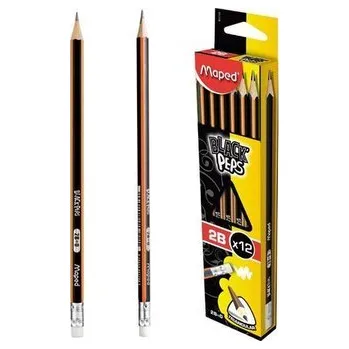 Ołówek z gumką Blackpeps 2B (12szt) MAPED