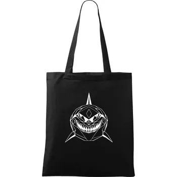 Nákupní taška Geometrie - žralok tvář - Taška bavlněná - 42 x 38 cm ( Černá )