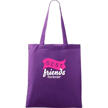 Best friends stuha - vlna - Taška bavlněná - 42 x 38 cm ( Fialová )