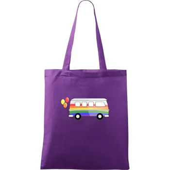 LGBT busík - Taška bavlněná - 42 x 38 cm ( Fialová )