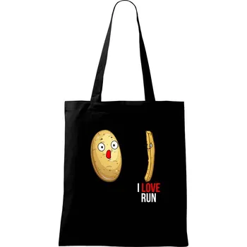 Brambory I love run - Taška bavlněná - 42 x 38 cm ( Černá )