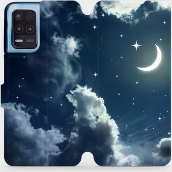 Pouzdro na mobilní telefon Mobiwear Flip pro Realme 8 5G noční obloha s měsícem
