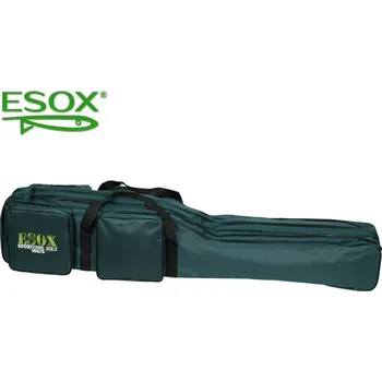 Pouzdro na prut Obal na pruty ESOX 145 / 3 (Esox tříkomorový obal na rybářské pruty Rod Bag New s popruhy na záda, kvalitními nepromokavou tkaninou, pevnými zipy a promyšleně rozvrženými postranními kapsami na podběrák a další rybářské příslušenství. )