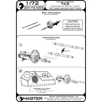 Plastikový model 1/72 TKS Hotchkiss wz.25 with mount
