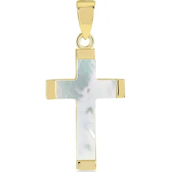 Přívěsek Lillian Vassago Zlatý přívěsek s perletí Křížek LLV06-GP011