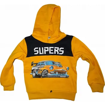 Chlapecká mikina Chlapecká žlutá teplá mikina s žlutým autem Slipers 116