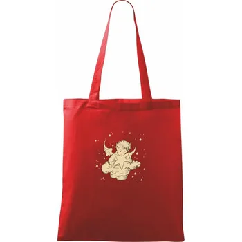 Andílek s hvězdou - Taška bavlněná - 42 x 38 cm ( Červená )