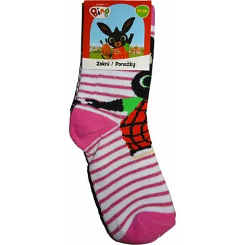 Dívčí růžovobílé proužkované ponožky s králíčkem Bingem 23 - 26