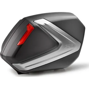 Zavazadlo na motocykl V 37N pár bočních kufrů GIVI (levý+pravý) boční víka stříbrný šíp (Monokey pro PLX...)