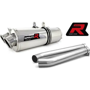 Výfuk pro motocykl Laděný výfuk DOMINATOR SUZUKI DL1000 V-STROM 02-11 OVÁLNÉ KONCOVKY