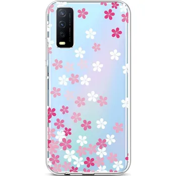 Pouzdro na mobilní telefon Kryt Vivo Y20s silikon Pink Blossom (obal neboli pouzdro na Vivo Y20s)