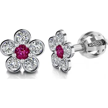 Náušnice Couple, Dívčí náušnice Briony, bílé zlato se zirkony, 585-68-3-0045.1B00.0.00.104.05