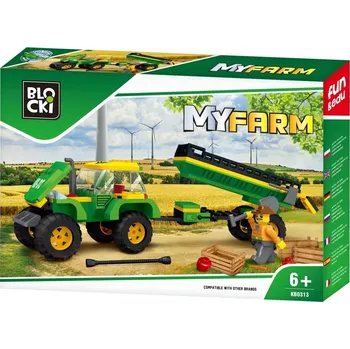 ostatní stavebnice Blocki MyFarm KB0313 Traktor s přívěsem 164 dílků