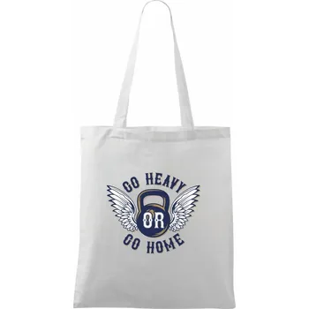 Nákupní taška Go heavy go home - Taška bavlněná - 42 x 38 cm ( Bílá )
