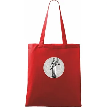 Nákupní taška Themis bohyně spravedlnosti - Taška bavlněná - 42 x 38 cm ( Červená )