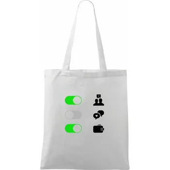 Životní hodnoty - zapnout vypnout - Taška bavlněná - 42 x 38 cm ( Bílá )