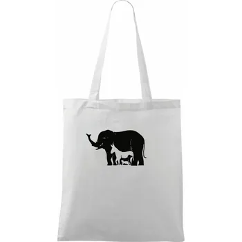 Slon, pes, kočka - Taška bavlněná - 42 x 38 cm ( Bílá )