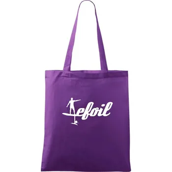 Efoil logo psací - Taška bavlněná - 42 x 38 cm ( Fialová )