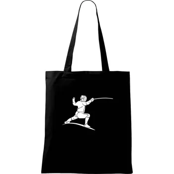 Nákupní taška Šermíř postava - Taška bavlněná - 42 x 38 cm ( Černá )