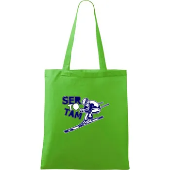 Nákupní taška Lyžař ser to tam - Taška bavlněná - 42 x 38 cm ( Apple Green )