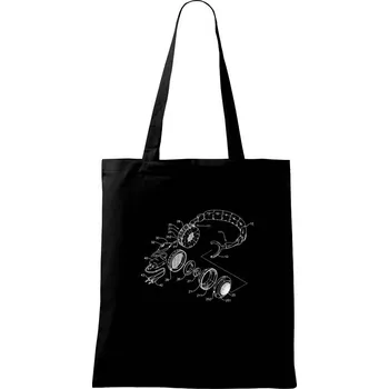 Nákupní taška Nákres sluchátko s mikrofonem - Taška bavlněná - 42 x 38 cm ( Černá )