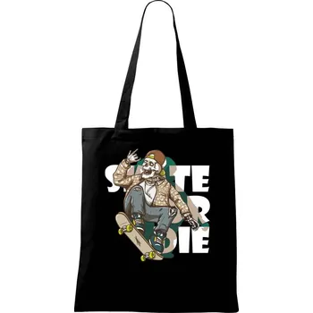 Skull riding skateboard - Taška bavlněná - 42 x 38 cm ( Černá )